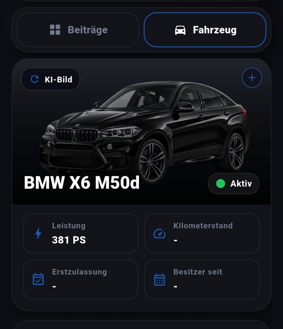 plaqa Fahrzeugprofil mit BMW X6 M50d